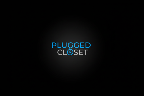 Plugged closet logo - darker black background